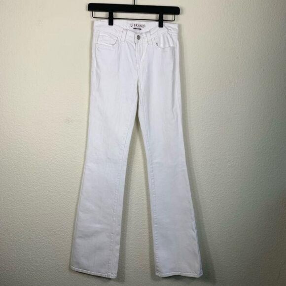 J Brand Mid Rise Bootcut Jeans Size 24 White Stretch Zip Fly Button - Picture 8 of 9